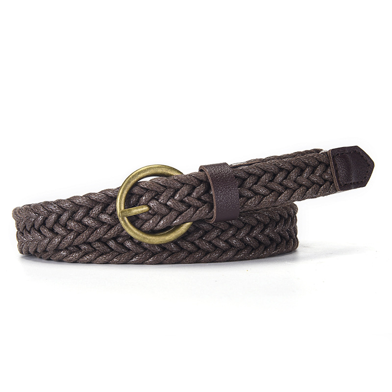 Cuerda Cinturón Tejida Retro de PU Decorativa para Vestidos y Camisas de Mujer