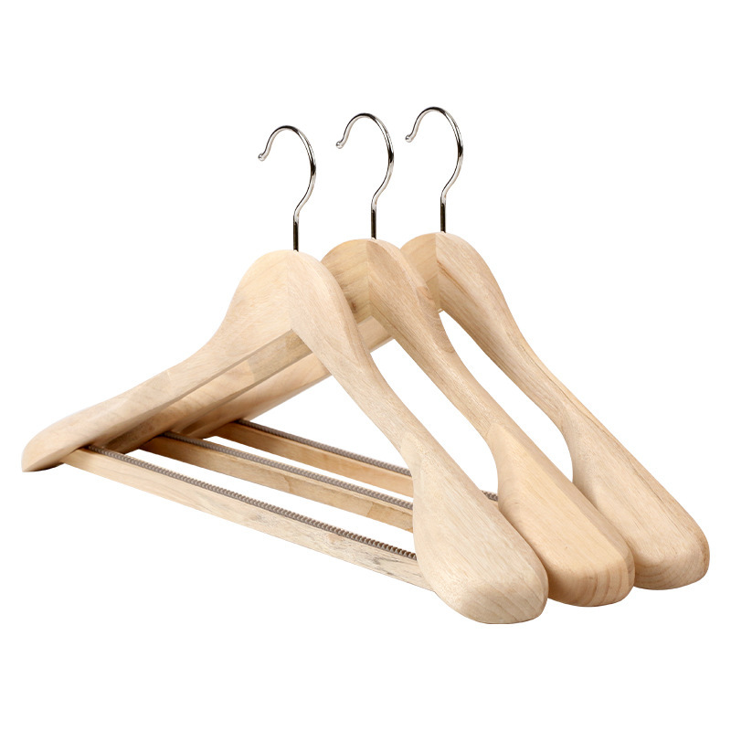 Percha de ropa de madera de campáfora hogar color tronco ancho de hombro sin trajes de ropa de madera colgante de pantalones adultos sin pintura