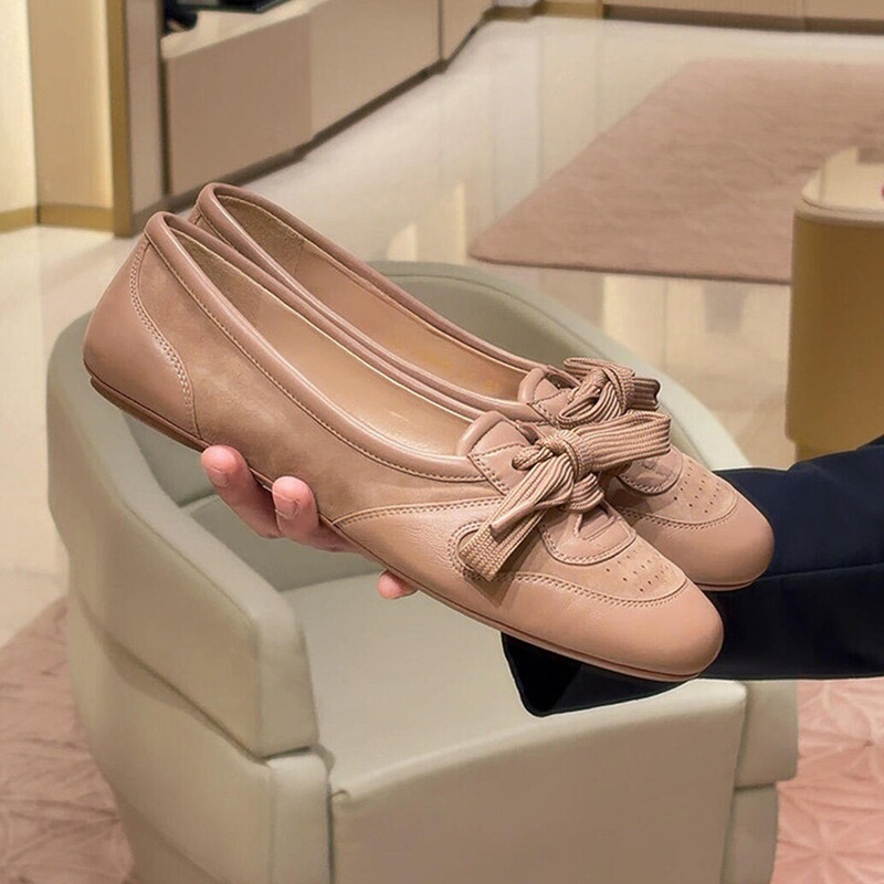 Sheepskin Vintage Lazy Flat Ballet Shoes for Women, Round-Toe Genuine Leather Flat Casual Shoes, Shallow Mouth German Training Shoes Sheepskin Vintage Lazy Flat Ballet Shoes for Women, Round-Toe Genuine Leather Flat Casual Shoes, Shallow Mouth German Training Shoes