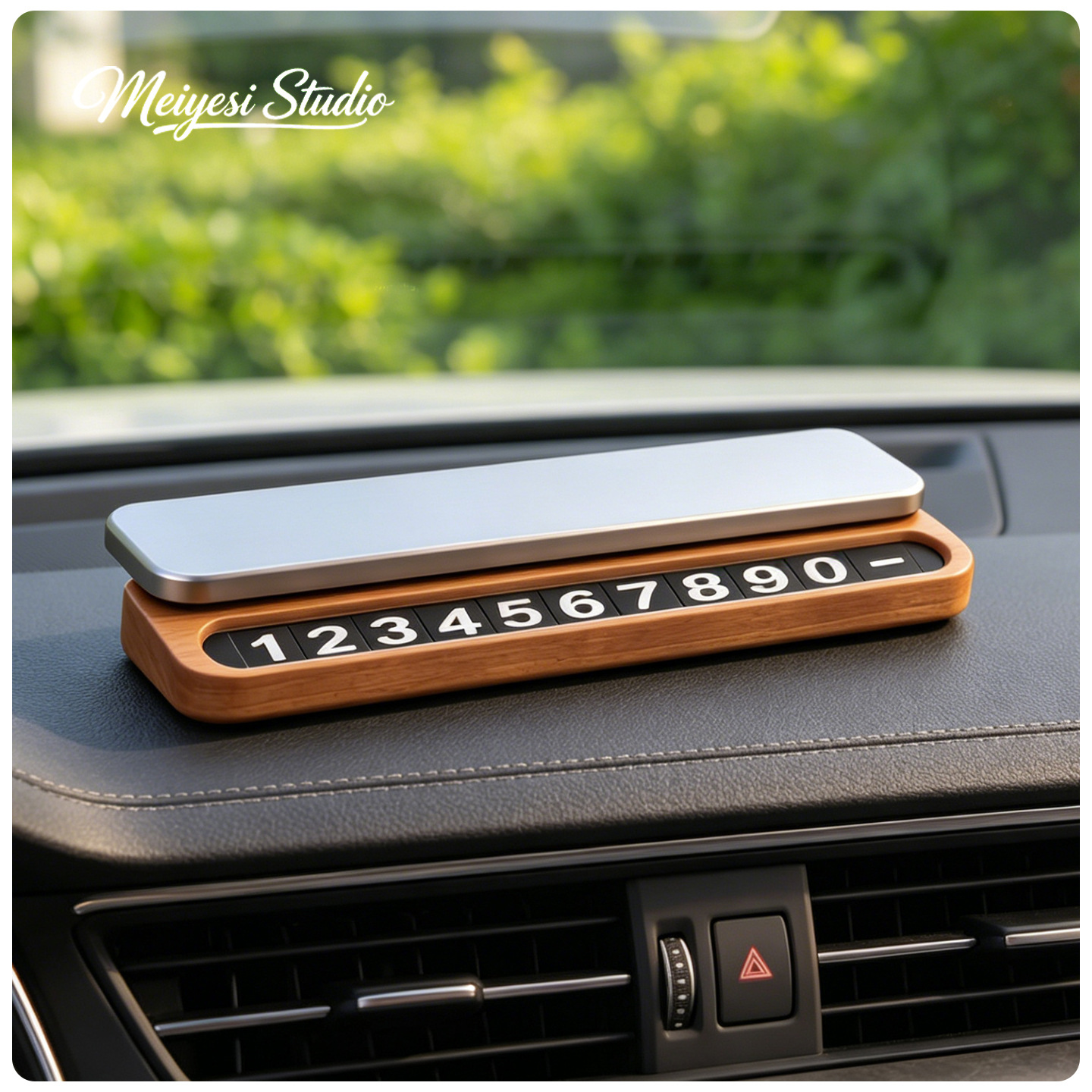 Starman Walnut Placa de estacionamiento Placa telefónica de movimiento de carro Placa de estacionamiento temporal Placa de estacionamiento de movimiento de carro Placa telefónica de consola central