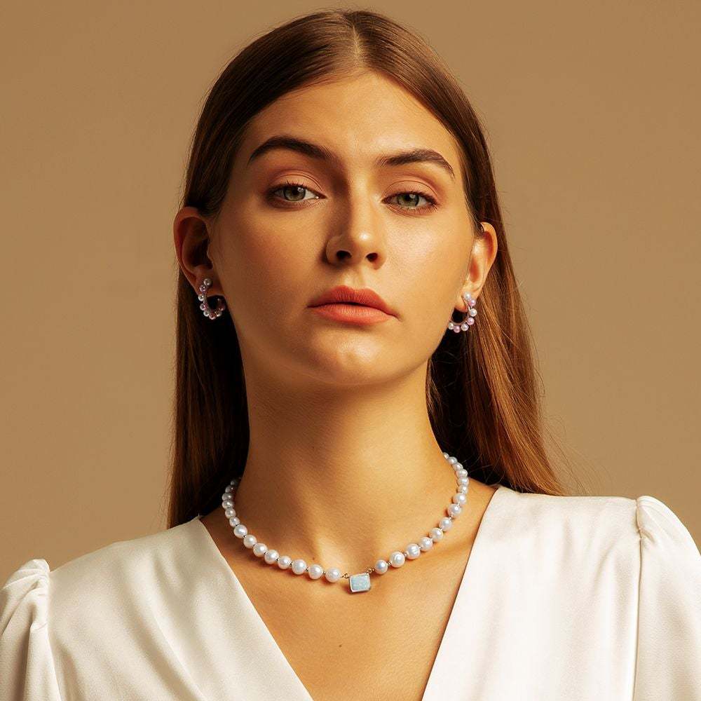 Fashion Geometric Artificial Pearl Beaded Unisex Necklace 1 Piece