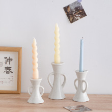 蜀门北欧ins创意陶瓷烛台家居装饰客厅桌面玄关浪漫烛光晚餐摆件