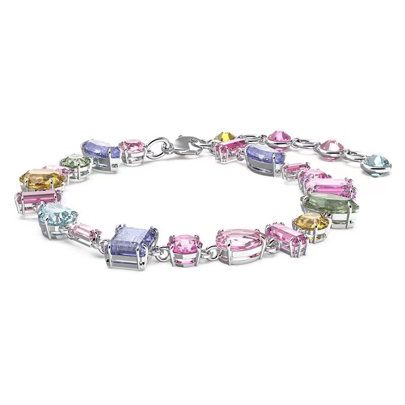Shijia 1:1 Rainbow-Colored Iridescent Candy Bracelet for Women with Swarovski Elements Crystal Bracelet for Women Wholesale