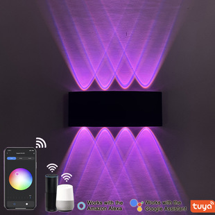 Outdoor Indoor Led Curved Atmosphere Wall Lamp Tuyaapp Dimming Bedside Lamp Garden Corridor Gate Pillar Lamp