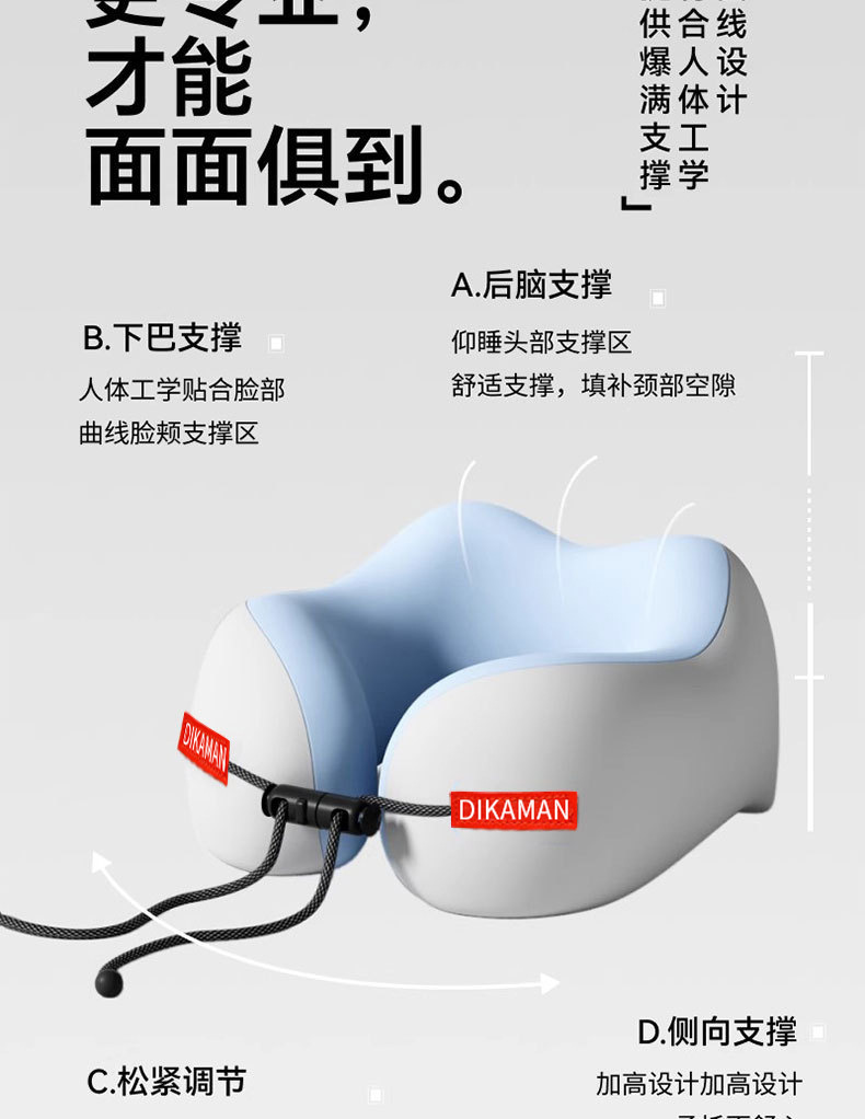 Car Headrest Neck Pillow Memory Foam U-Shaped Pillow Portable Travel Pillow Car Cervical Spine Support Pillow Seat Headrest