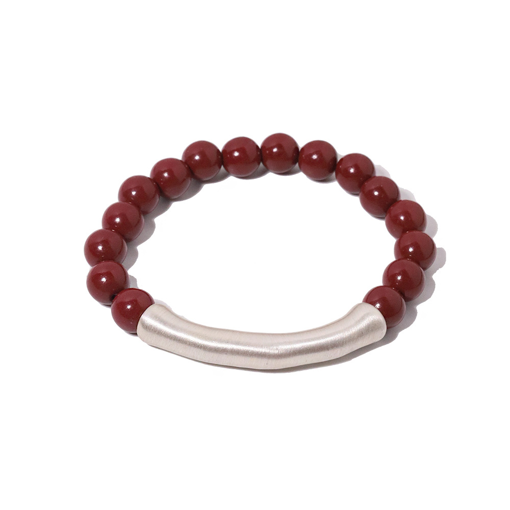 999 pie de plata cinmal pulsera de pareja nicho retro exquisita pulsera elástica cuentas para la esposa de la novia