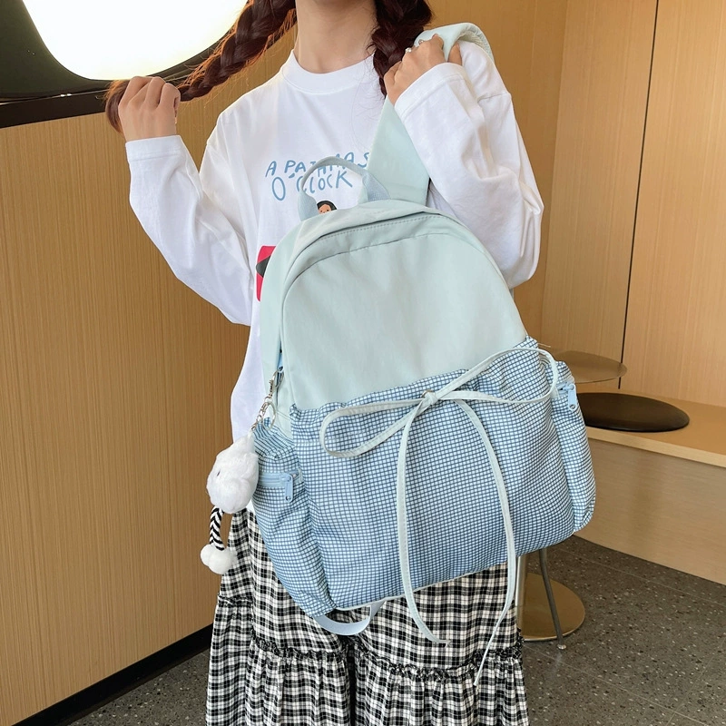Backpack, universal Japanese fashionable shoulder bag with bow, for teenagers, for students, for secondary school, Korean style