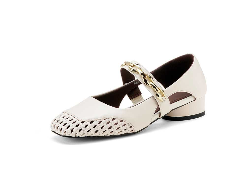 Sandal nữ gót thấp mũi hở quai ngang đế xuồng cỡ lớn 33–43 — đen chi tiết 26