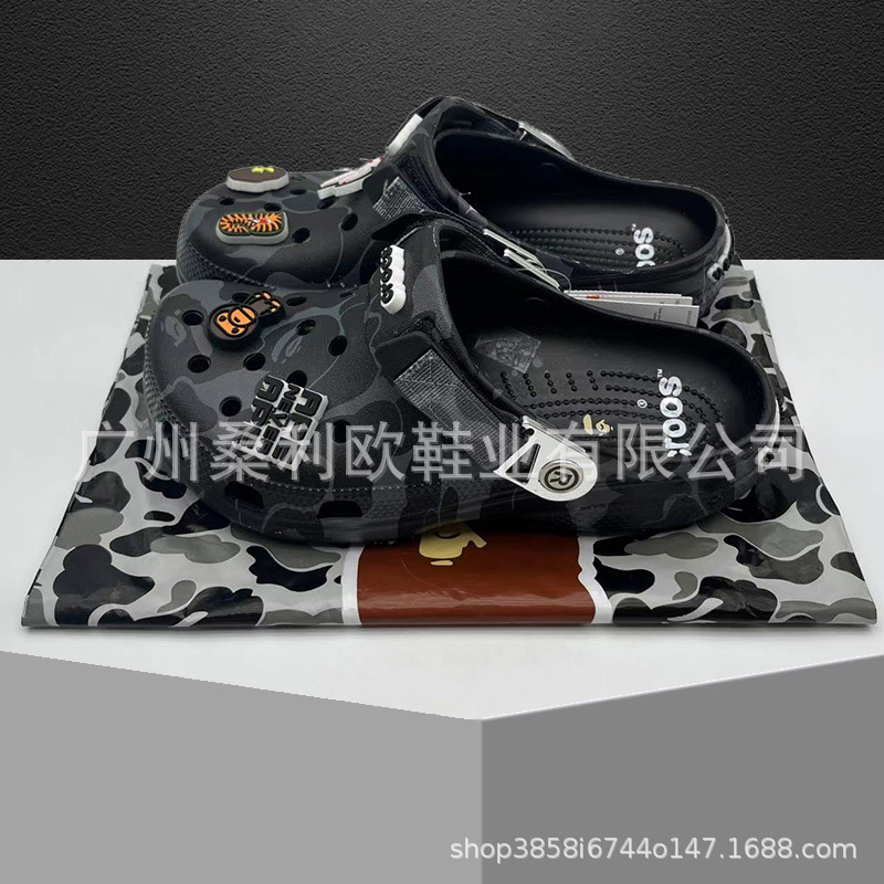 Cross Camouflage Ape Hole Shoes Casual Shoes Men's Shoes Summer Non-Slip Sandals Slippers with Label