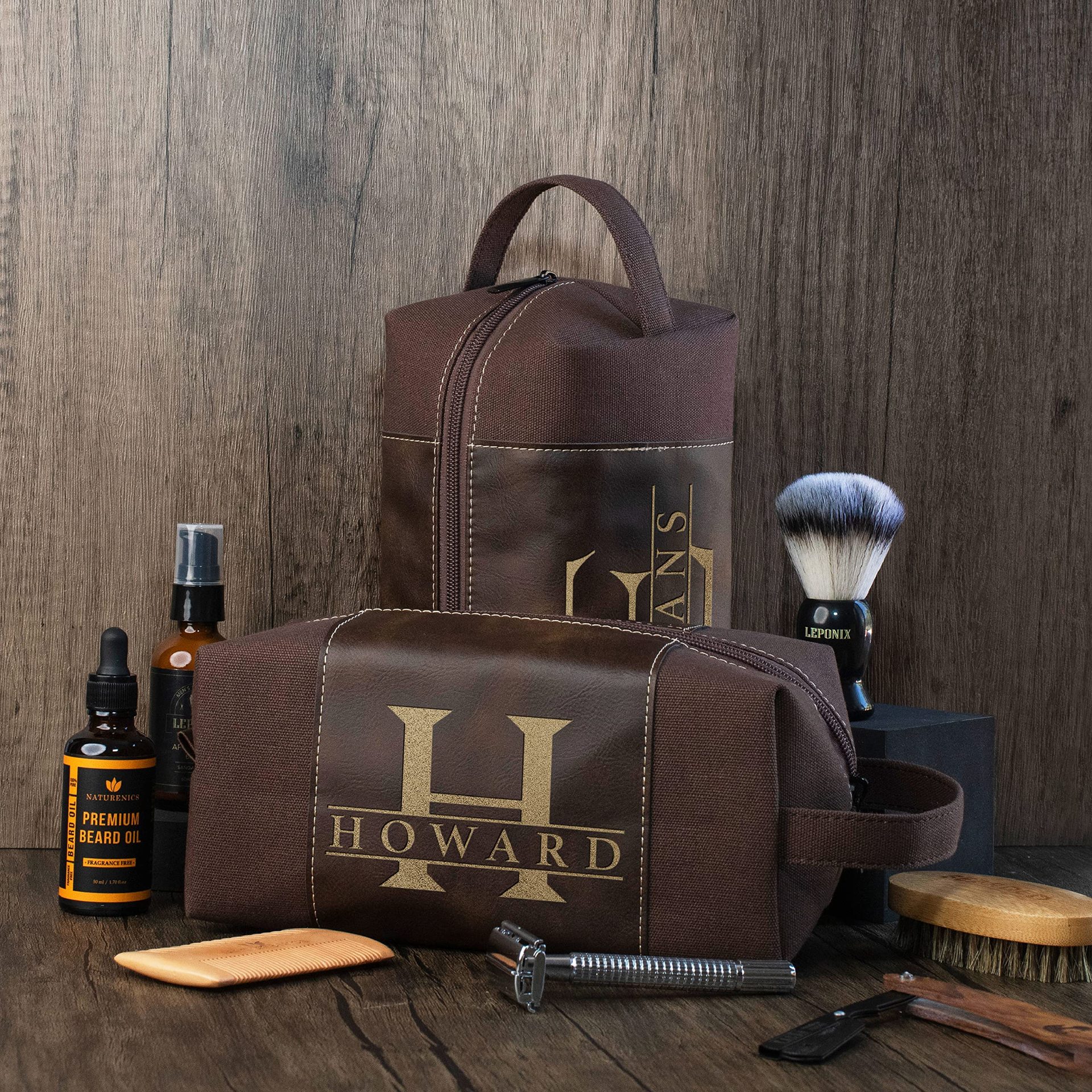 Bolsa de lavado transfronteriza para hombres nuevos bolsa de cosméticos portátil de gran capacidad bolsa de almacenamiento de cuero PU impermeable de lona vintage