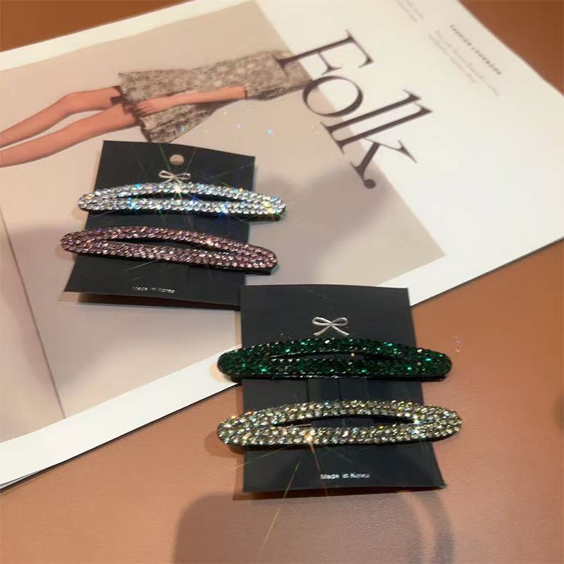 氣質閃鑽碎發BB夾 側邊劉海掰掰夾 高級感側邊閃閃邊夾網紅髮飾