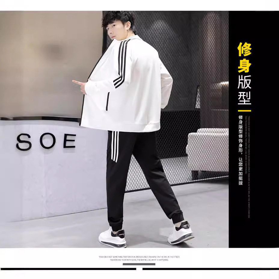 Primavera y otoño traje casual de los hombres moda coreana pantalones de abrigo de moda traje deportivo de dos piezas de moda al por mayor