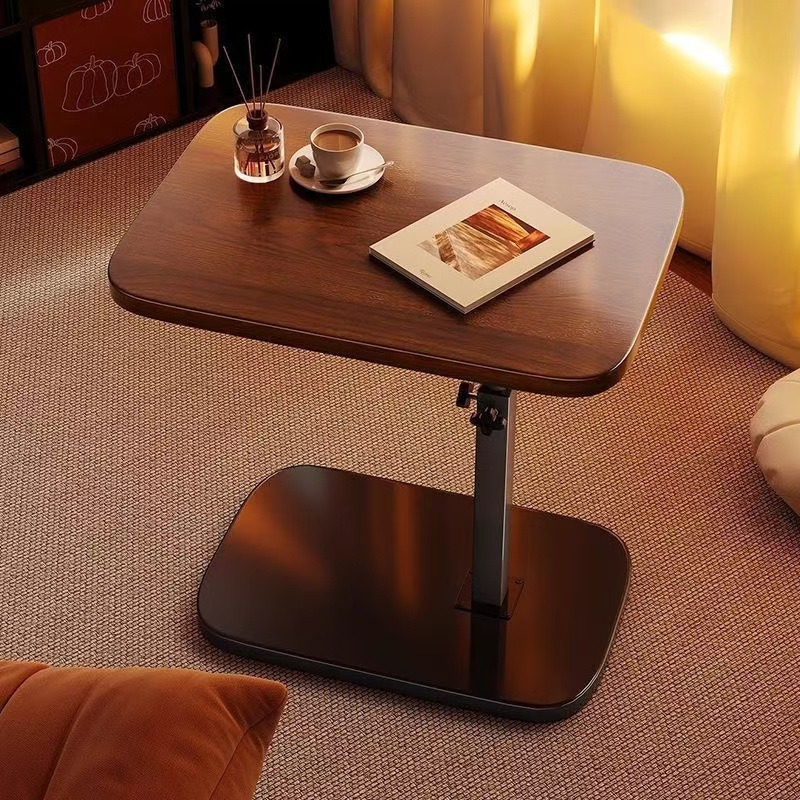 Sofa Side Table, Movable Bedside Storage Rack, Small Table, Lifting and Rotating Bedside Table, Bedroom Dormitory Folding Coffee Table