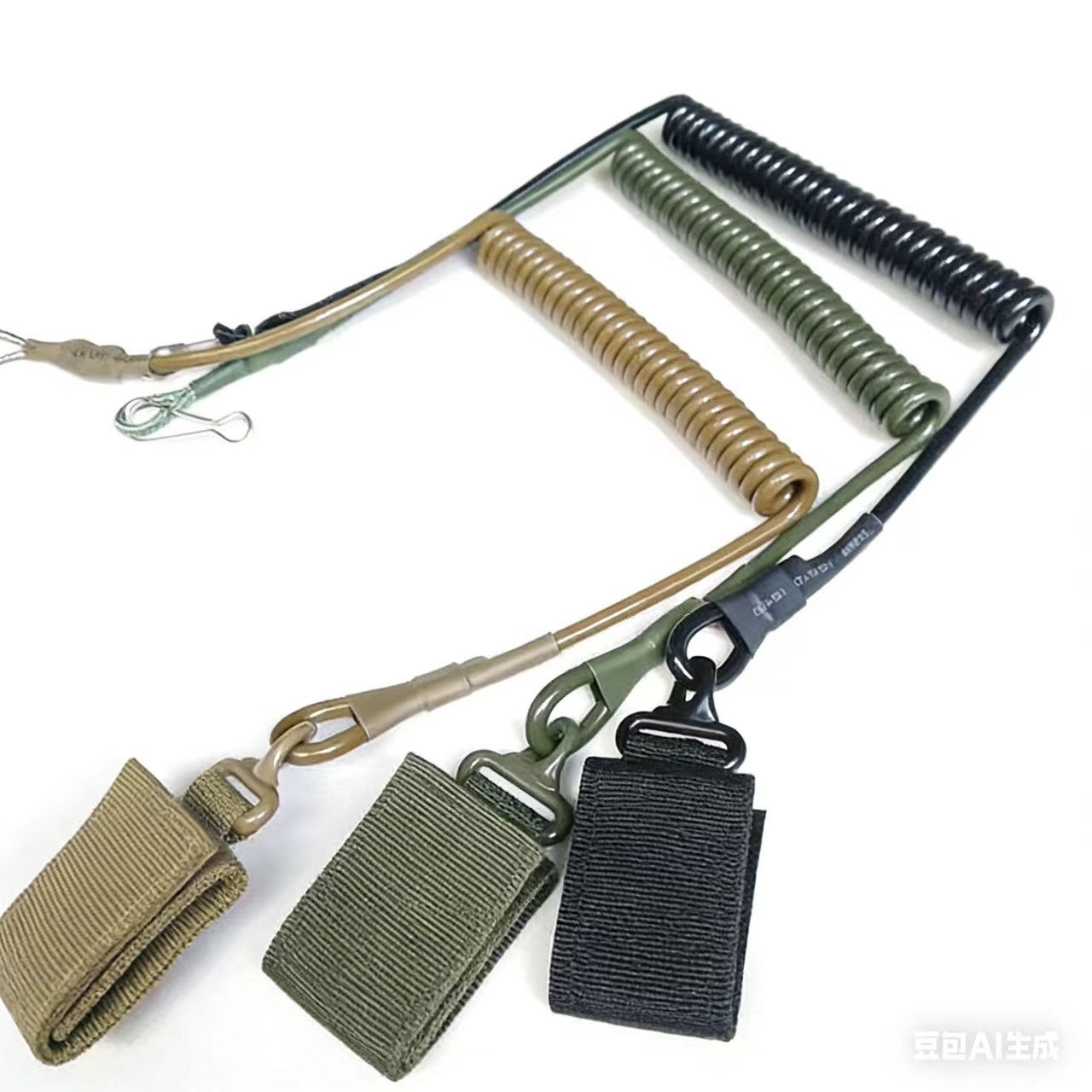 Tactical cintura cadena cintura sello pistola correa de plástico primavera pistola cuerda cinturón táctico al aire libre multifuncional mosquetón clave