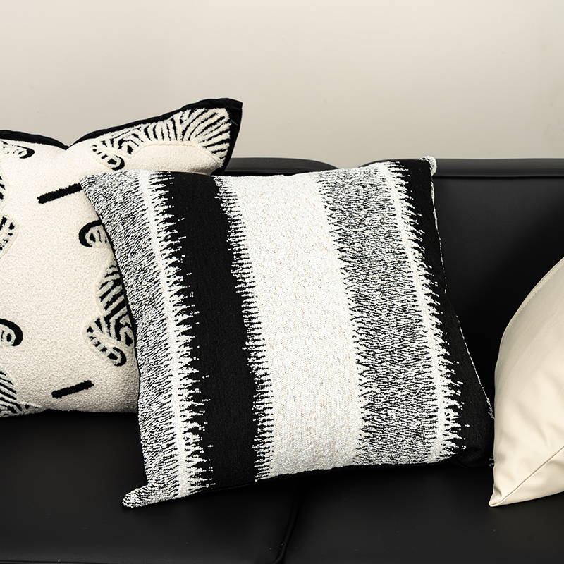 Luz de lujo de alta gama sofá de sala de estar almohada en el viento lindo cebra almohada de respaldo ventana almohada de ventana flotante almohada de respaldo funda negro y blanco
