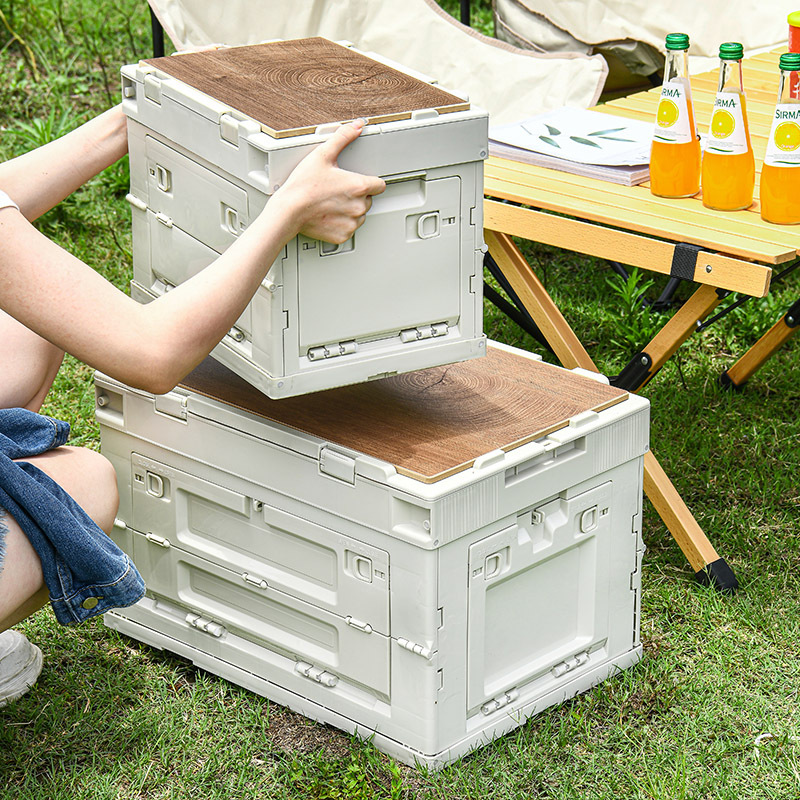 설치 무료 캠핑 접이식 박스 멀티 도어 착석 야외 보관함 휴대용 자동차 트렁크 보관 마무리 상자