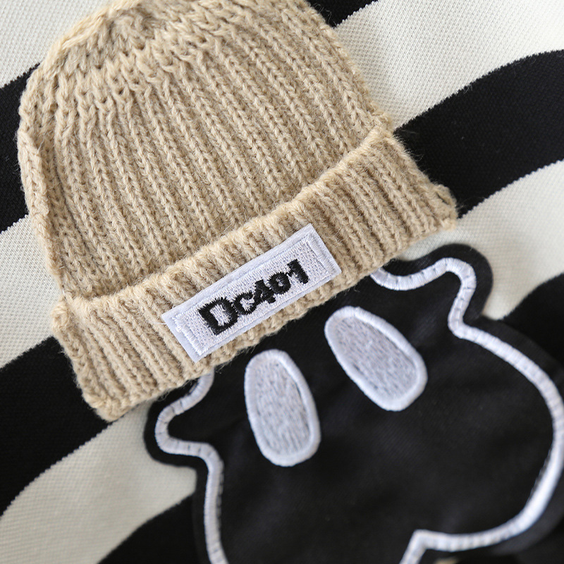 7121 Traje de verano para niños 2025 nuevo traje de dos piezas de manga corta a rayas callejeras para niños guapos