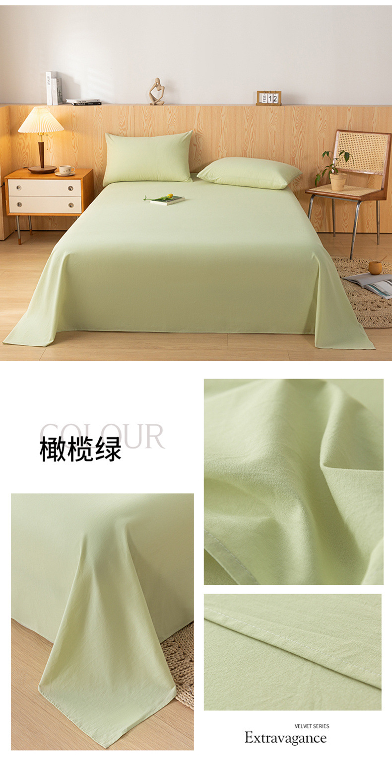 Sábana de algodón lavado de algodón grueso pieza individual 100 algodón dormitorio de estudiantes cama individual funda de almohada de tres piezas 2