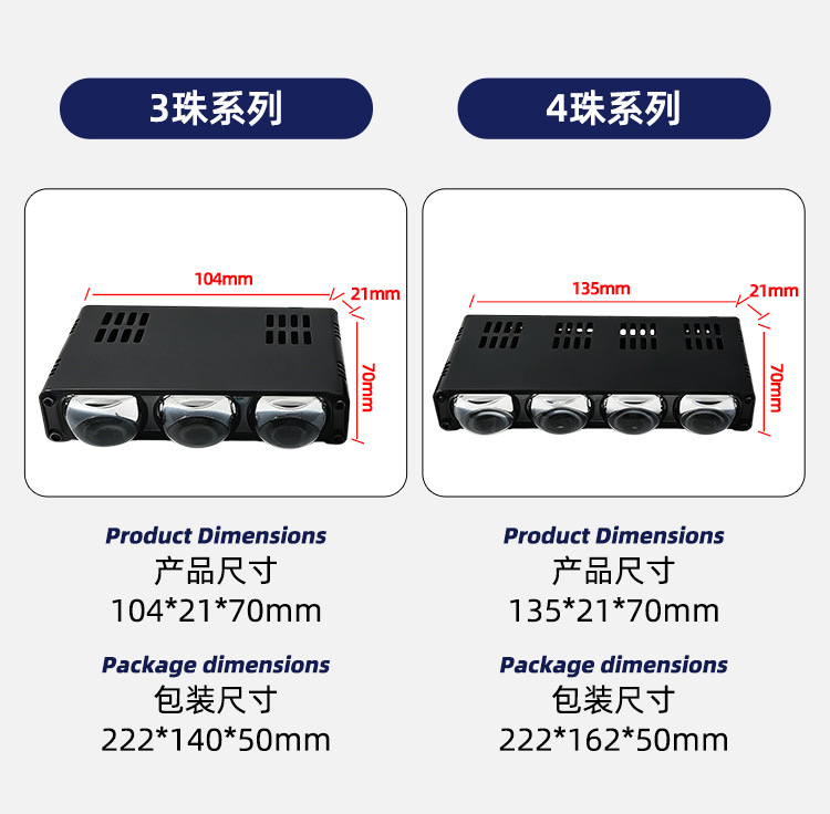 I40 Car Grille Spotlight Led Dual-Color Electric Motorcycle Headlight High-Power Built-In Light Spotlight Road Lighting Lamp