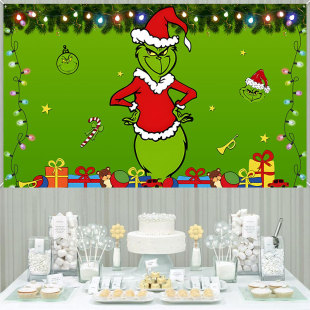Cross Border New Christmas Banner Snowman Winter Christmas Tree Background Party Photo Christmas Background Cloth