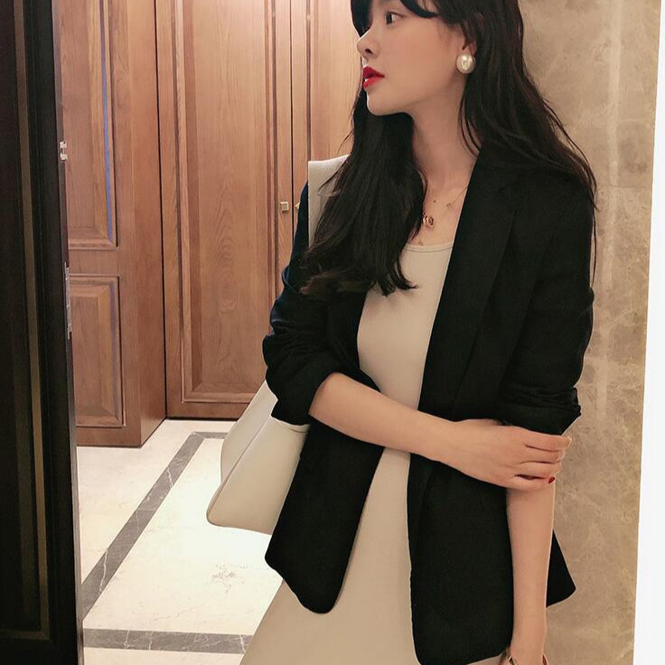 Spring and Summer New Slim-fit Thin Small Suit Navy Blue Slim-fit One Button Linen Suit Women's French Style Retro Elegant Spring and Summer New Slim-fit Thin Small Suit Navy Blue Slim-fit One Button Linen Suit Women's French Style Retro Elegant