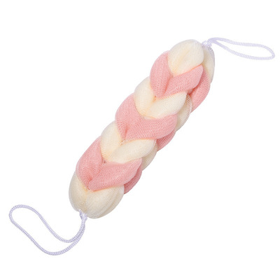 琬菲沐浴花长条形加厚大号60克沐浴球双拼色高品质洗澡球手工不散