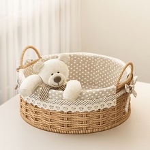 收纳筐钥匙收纳盒手工编织桌面茶几零食遥控器收纳篮家用玄关摆件