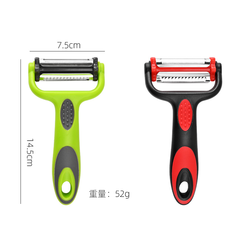 Fabricante pelador de acero inoxidable multi-función Rotary Peeler tres en uno pelador rallador melón y fruta multiusos cepilladora