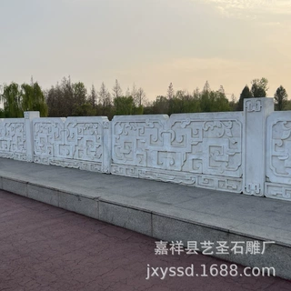定制栏杆厂家 汉白玉寺庙景区围栏 河道河道桥梁水利工程护栏