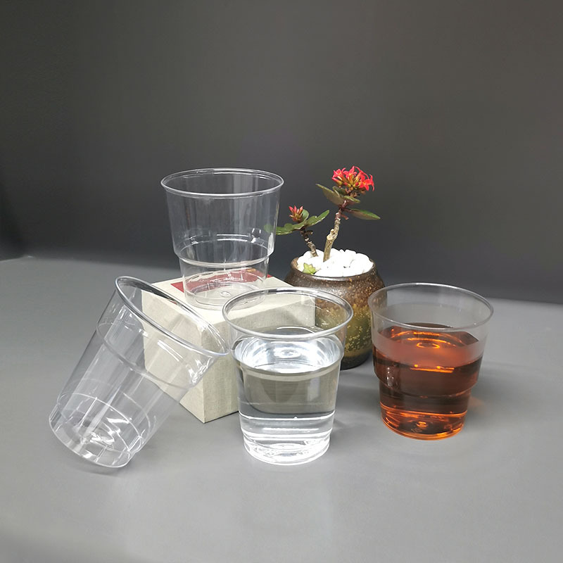 Disposable transparent plastic glass for home use