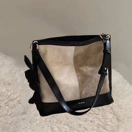 水墨画廊托特包大容量包包女2024新款质感时尚百搭通勤小众单肩包