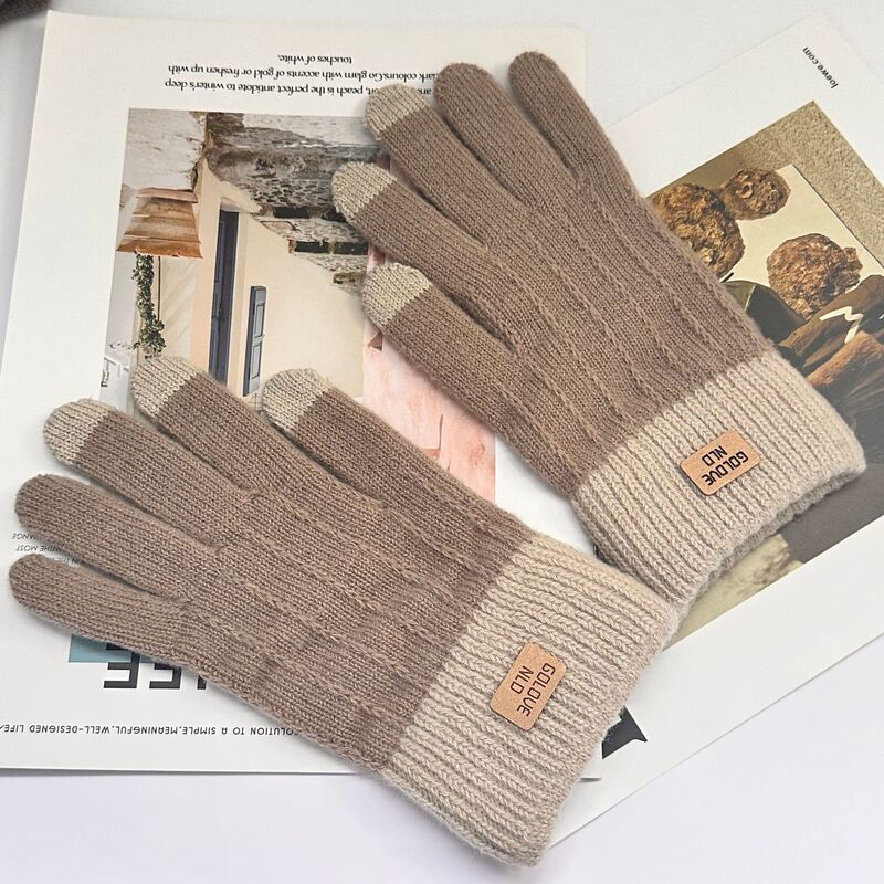 冬の保温純色はすべてジャカードで、カシミヤとベルベットを真似て防寒ニットの冬の外出手袋を厚くすることができる|undefined