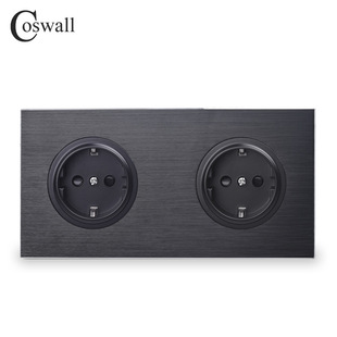 Foreign trade 146 Type 172 two aluminum plate black EU Russia Spain wall plug concealed European standard German type