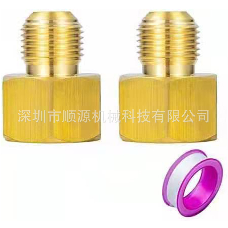 2分/4分NPT铜内丝扩口直接 铜管喇叭口压力表转换接头 制冷铜接头