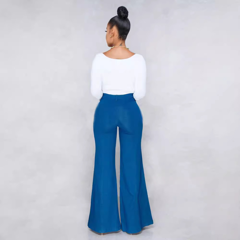 2023 europeo y americano transfronterizo Comercio exterior Amazon marca deseo en stock primavera nuevas mujeres cuerno pantalones de mezclilla
