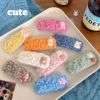 South Korean colored velvet goods, brand hairpins, cute bangs, hairgrip, flowered