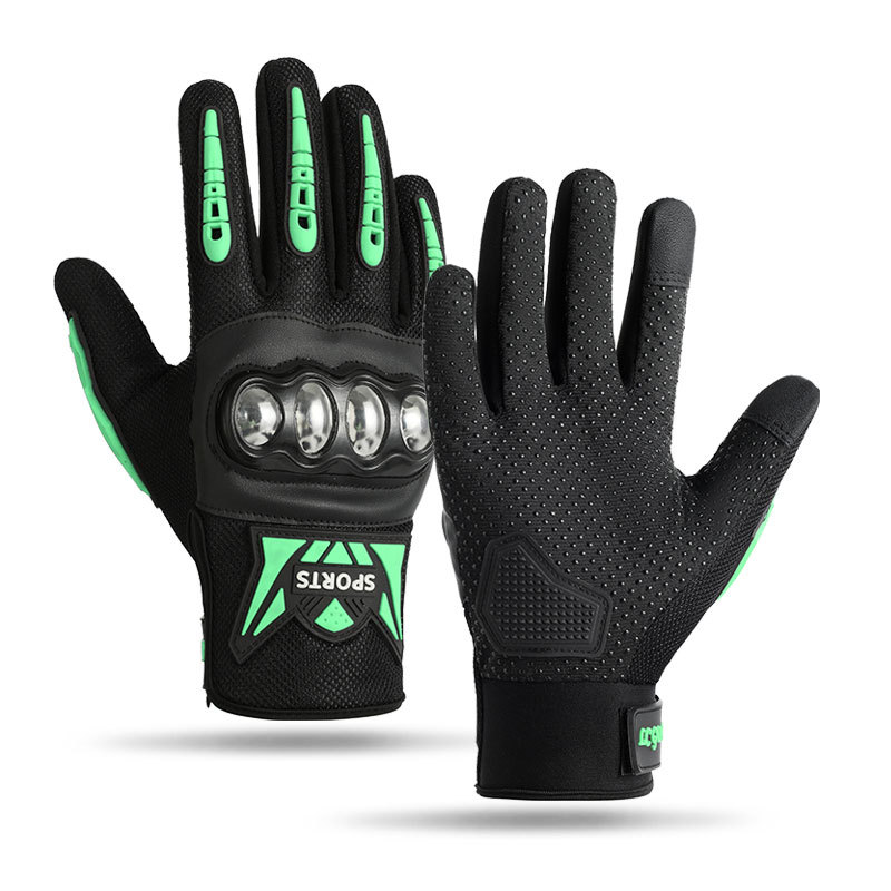 機関車の手袋の男性のフィットネスの運動のタッチパネルの滑り止めの屋外の騎乗の防護のタッチパネルのステンレスの殻のすべての指のA32-GK