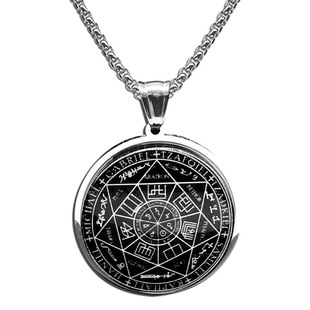 Seven Angel medal stainless steel glass necklace Solomon talisman necklace protection jewelry seal