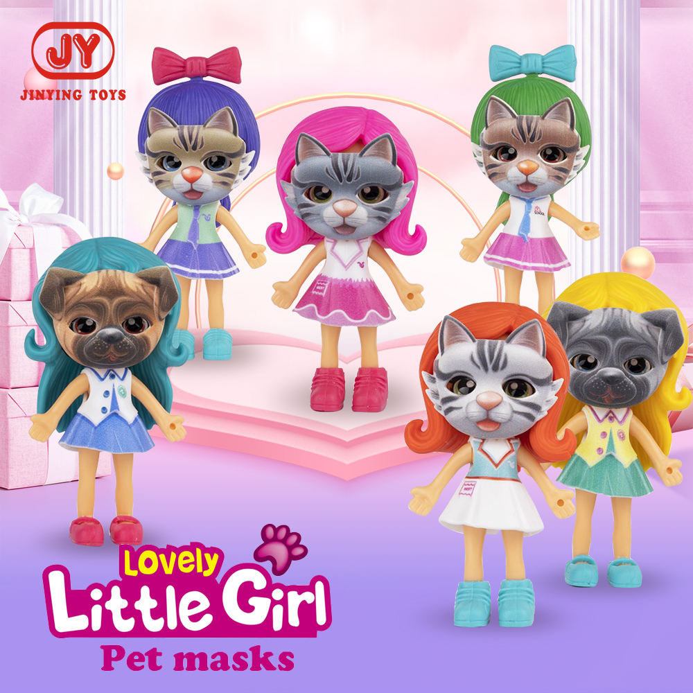 DiDi transfronterizo ensamblaje niña casa juguetes extraíbles máscaras de mascotas muñecas travesties combinación conjunto al por mayor