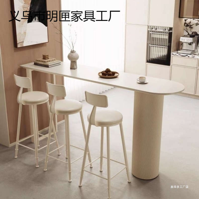 Light Luxury Slate Bar Table for Home Living Room, Kitchen Side Partition Bar, Balcony Wall-Mounted Passageway, Small Apartment, High-Quality Selection