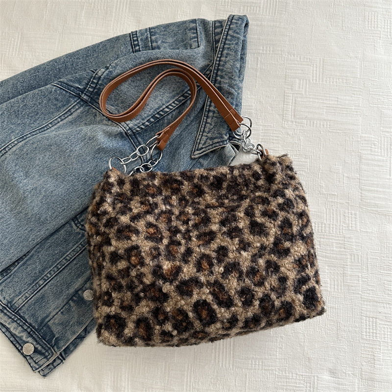 Leopardo estampado de moda moda simple bolso casual bolso de mujer bolso de hombro portátil bolso axilar