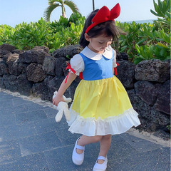 Summer Dress for Girls 2023 New Children's Short Sleeve Snow White Dress Frozen Elsa Dress for Baby Girls