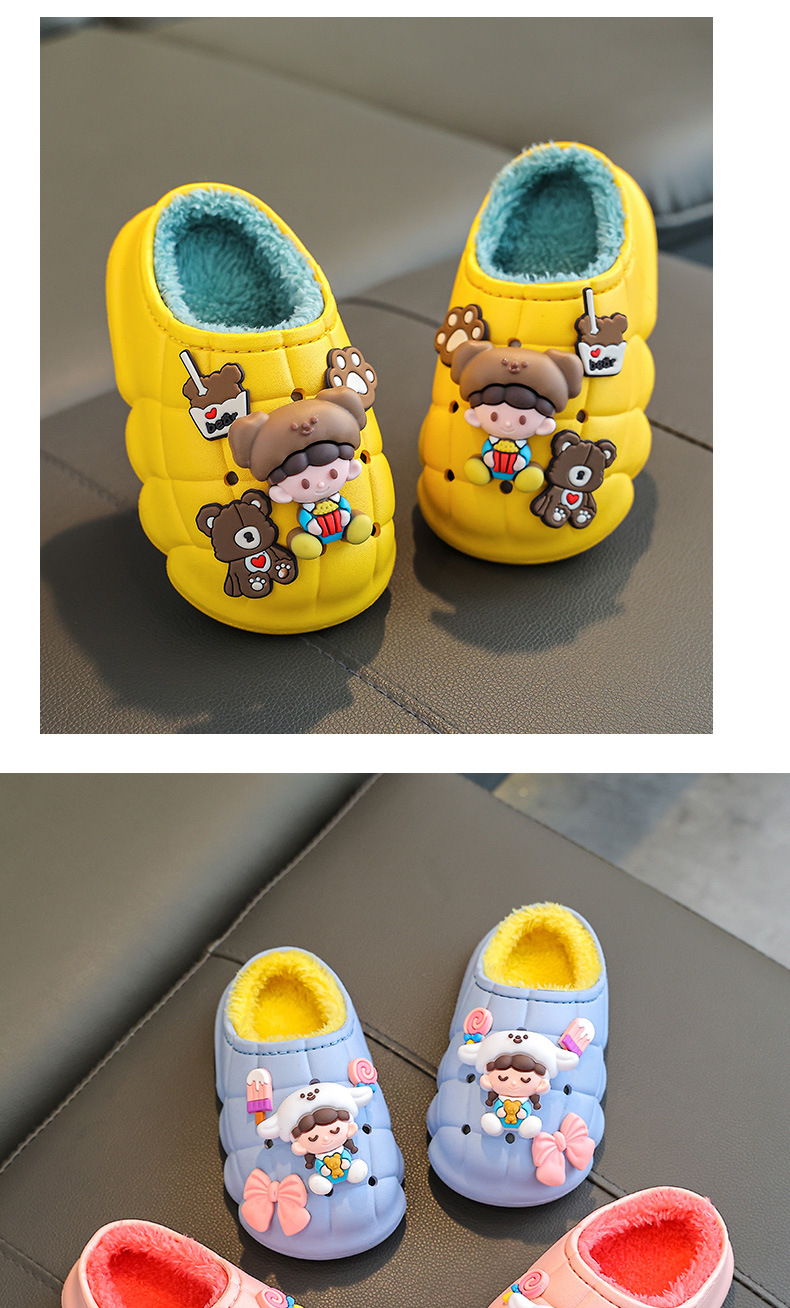 Bambini in inverno, ragazzi e ragazze, caldi neonati di peluche di età compresa tra 1 e 3 anni, borse per bambini impermeabili e pantofole di cotone_voghion.com