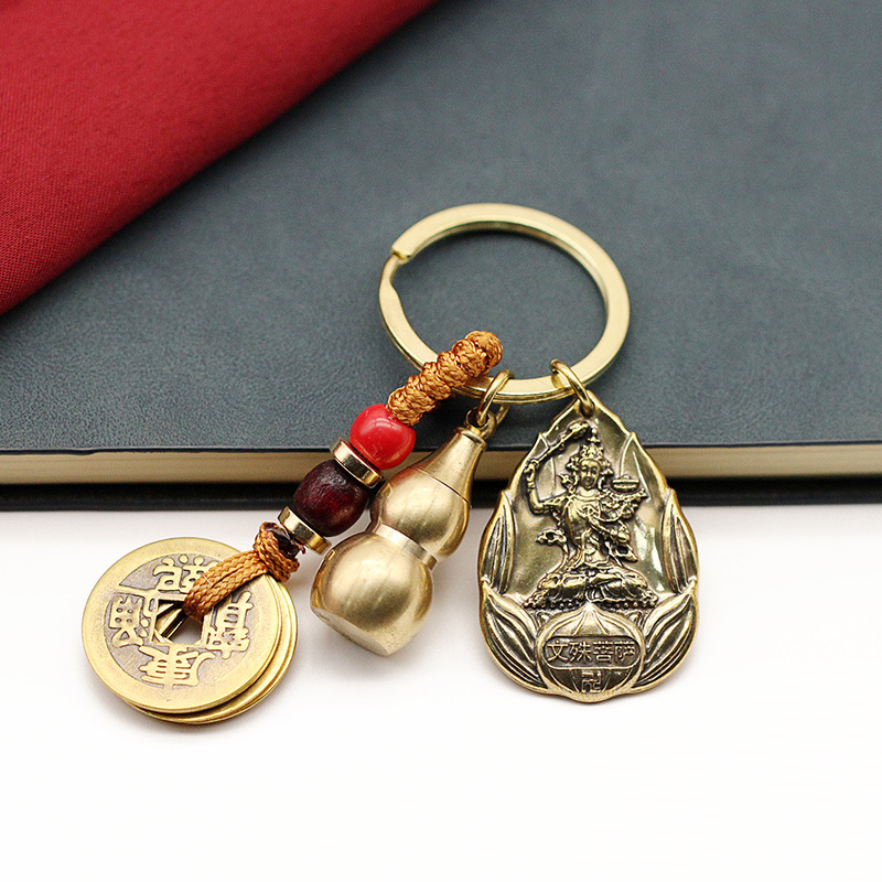 Round card Manjushri [rabbit] + brown rope + gourd