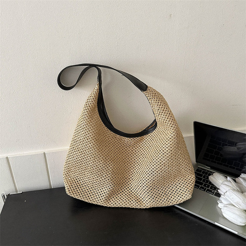 Woven Handbag for Women - Summer  New Trendy Fashion Grass Weave Bag - Casual Large Capacity Shoulder Bag - Stylish Crossbody Bag