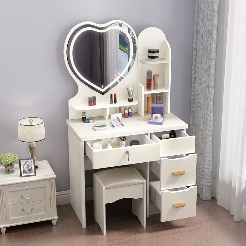 Alta sensación de ensamblaje de dormitorio mesa de maquillaje mini gabinete de maquillaje en línea popularidad moderna simple mesa de maquillaje