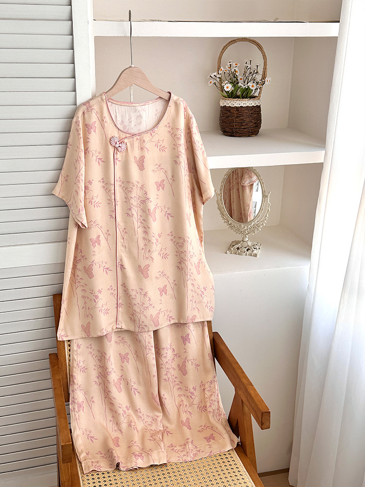 Bamboo Forest Antique-Short Sleeve Trousers / M