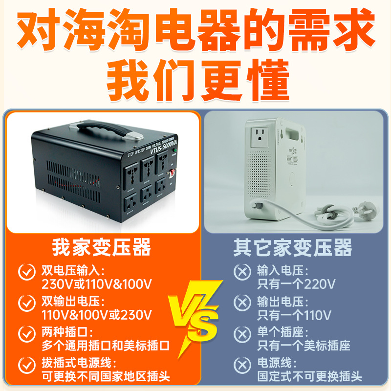 变压器110转220v美国日本大功率220转110v台湾香港家用电源转换器