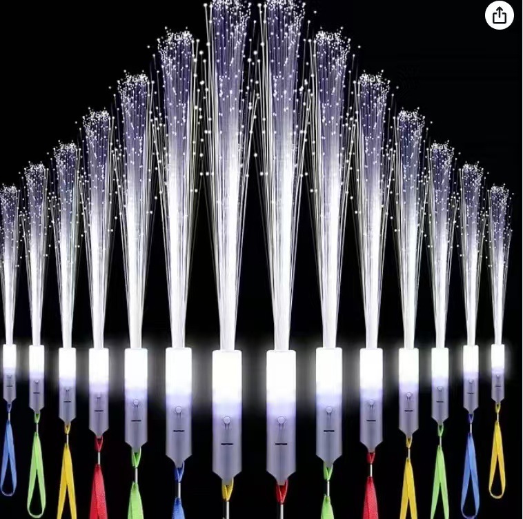 35cm white fiber optic wand, 3-level handheld LED flashing wand, 26cm light-up wand, wedding and holiday party supplies