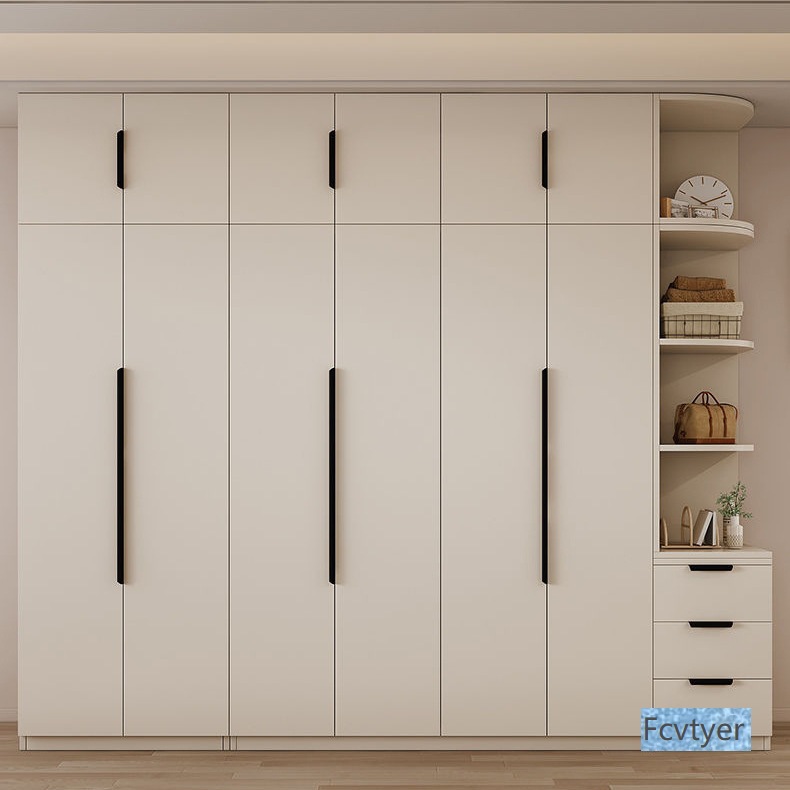 Fitebo Wardrobe Bedroom Light Luxury Cream Style One-Door to Top Large Wardrobe Combination Rental Home Storage Storage